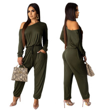 C3705 2019 Women fashion O neck sexy long sleeve jumpsuit solid color jumpsuit women casual women  jumpsuit for autumn winter